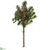 Silk Plants Direct Plastic Pine Cone, Pine Bundle - Brown Green - Pack of 12