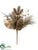 Metallic Magnolia Leaf, Pine Cone, Berry Spray - Champagne - Pack of 12
