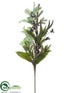 Silk Plants Direct Antler, Berry, Magnolia Leaf, Pine Spray - Green - Pack of 12