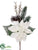 Poinsettia, Berry Spray - White - Pack of 12