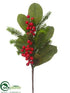 Silk Plants Direct Berry, Magnolia Leaf, Pine Spray - Red Green - Pack of 12