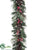 Snowed Rosehip, Pine Cone, Pine Garland - Red Brown - Pack of 3