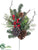 Pine, Cone, Berry Spray - Green Red - Pack of 12