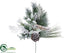 Silk Plants Direct Pine, Birch, Cone Spray - White Green - Pack of 12