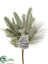 Silk Plants Direct Pine, Pine Cone, Eucalyptus Spray - Green Gray - Pack of 12