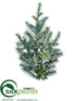 Silk Plants Direct Pine, Succulent Spray - Green Snow - Pack of 6