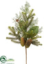 Silk Plants Direct Magnolia Leaf, Pine, Pine Cone Spray - Green - Pack of 6