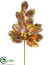 Silk Plants Direct Magnolia Leaf, Pear Spray - Bronze Gold - Pack of 6