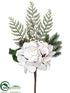 Silk Plants Direct Hydrangea, Berry, Pine Spray - White Gold - Pack of 12