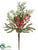 Berry, Pine Cone, Pine Spray - Red Brown - Pack of 6
