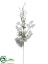 Silk Plants Direct Pine Cone, Berry Spray - White - Pack of 12