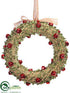 Silk Plants Direct Leaf Wreath - Green Red - Pack of 2