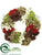 Hydrangea, Helleborus, Pine Cone Wreath - Green Red - Pack of 1