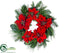 Silk Plants Direct Poinsettia, Pine Wreath - Red - Pack of 2
