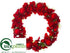 Silk Plants Direct Amaryllis, Cedar, Ball Wreath - Red - Pack of 1