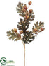 Silk Plants Direct Beaded Oak Leaf - Hunter Green Gold - Pack of 12