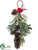 Cone, Mistletoe, Pine, Bird Door Hanger - Green Red - Pack of 6
