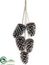 Silk Plants Direct Pine Cone Hanger - Snow - Pack of 6