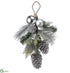 Silk Plants Direct Ball, Pine Cone, Cedar Door Hanger - Silver Green - Pack of 6