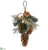 Ball, Pine Cone, Cedar Door Hanger - Gold Green - Pack of 6