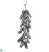 Silk Plants Direct Glittered Plastic Pine Cone Hanging Decor - Silver - Pack of 12