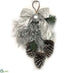 Silk Plants Direct Pine Cone, Berry, Pine, Ribbon Door Hanger - Silver - Pack of 6