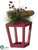 Berry, Pine Cone, Pine Hanging Lantern - Green Red - Pack of 6