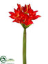 Silk Plants Direct Amaryllis Spray - Orange Red - Pack of 12