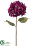 Silk Plants Direct Glitter Velvet Hydrangea Spray - Eggplant - Pack of 12