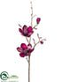 Silk Plants Direct Glitter Velvet Magnolia Spray - Eggplant - Pack of 6