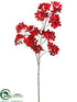 Silk Plants Direct Glittered Hydrangea Spray - Red - Pack of 6