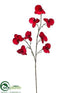 Silk Plants Direct Glittered Phalaenopsis Orchid Spray - Red - Pack of 12