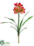 Silk Plants Direct Amaryllis Spray - Red Yellow - Pack of 8