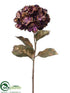 Silk Plants Direct Glittered Hydrangea Spray - Eggplant - Pack of 12