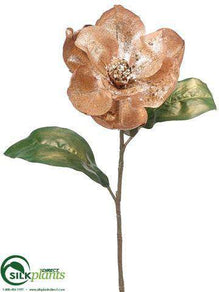 Glitter Magnolia Spray - Rose Gold - Pack of 12