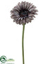 Silk Plants Direct Metallic Gerbera Daisy Spray - Pewter - Pack of 12