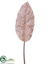 Silk Plants Direct Glitter Anthurium Leaf Spray - Rose Gold - Pack of 24
