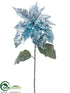 Silk Plants Direct Poinsettia Spray - Blue Light - Pack of 12