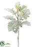 Silk Plants Direct Flocked Dusty Miller Spray - Green Gray - Pack of 24