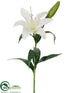 Silk Plants Direct Iced Lily Spray - White - Pack of 12
