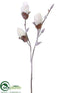 Silk Plants Direct Snowed Magnolia Bud Spray - White - Pack of 12