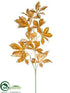 Silk Plants Direct Chestnut Leaf Spray - Gold - Pack of 8