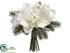 Silk Plants Direct Amaryllis, Pine Bouquet - White - Pack of 6