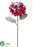 Silk Plants Direct Snowed Hydrangea Spray - Snow Red - Pack of 12