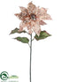 Silk Plants Direct Poinsettia Spray - Rose Gold - Pack of 12