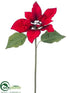 Silk Plants Direct Poinsettia Spray - Red Clear - Pack of 12