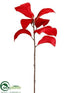 Silk Plants Direct Magnolia Leaf Spray - Red - Pack of 12
