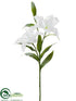 Silk Plants Direct Tiger Lily Spray - White Ice - Pack of 12