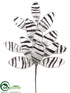 Silk Plants Direct Glitter Animal Print Leaf Spray - White Black - Pack of 24