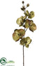 Silk Plants Direct Glitter Phalaenopsis Orchid Spray - Green Brown - Pack of 12